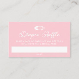 Modernes Minimal-Rosa-Windeln-Raffelticket Begleitkarte