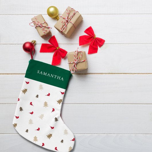 Modernes Minimal Roter Kardinal Weihnachtsbaummust Kleiner Weihnachtsstrumpf