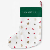 Modernes Minimal Roter Kardinal Weihnachtsbaummust Kleiner Weihnachtsstrumpf (Rückseite)