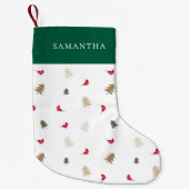 Modernes Minimal Roter Kardinal Weihnachtsbaummust Kleiner Weihnachtsstrumpf (Vorderseite)