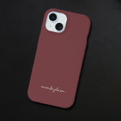 Modernes Minimal rotes Monogramm mit vollständigem iPhone 15 Hülle