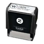 Modernes Minimal-Rücksendeadress-Monogramm Permastempel (Produkt)
