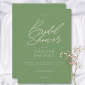 Modernes Minimal Sage Green Brautparty Einladung