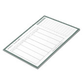 Modernes Minimal Sage Green Weekly Planer Notepad Notizblock (angewinkelt)