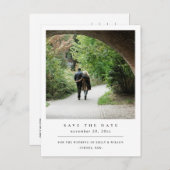 MODERNES MINIMAL SAUBERES CUSTOM-FOTO SAVE THE DAT ANKÜNDIGUNGSPOSTKARTE (Vorne/Hinten)
