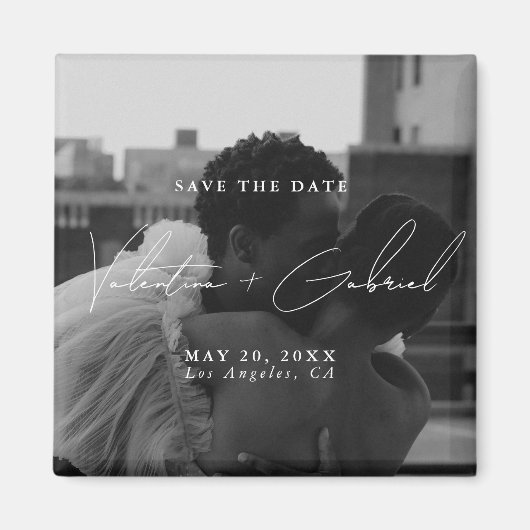 Modernes Minimal Save the Date Einladungs-Magnet Magnet (Vorne)