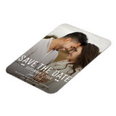 Modernes Minimal Save the Date Hochzeitsstift Magnet (Linke Seite)