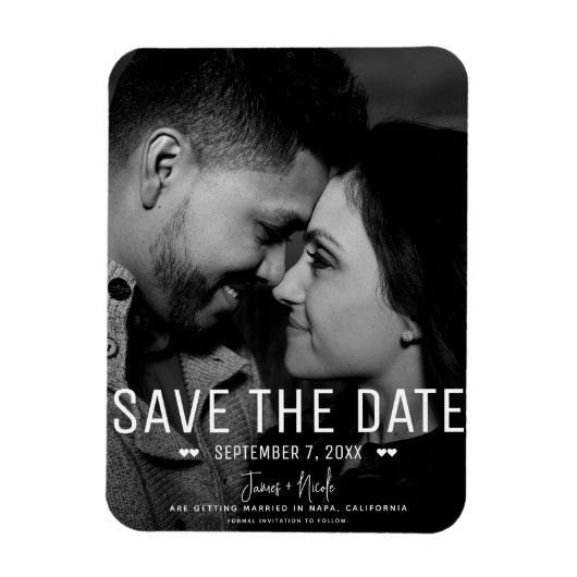 Modernes Minimal Save the Date Hochzeitsstift Magnet (Vertikal)