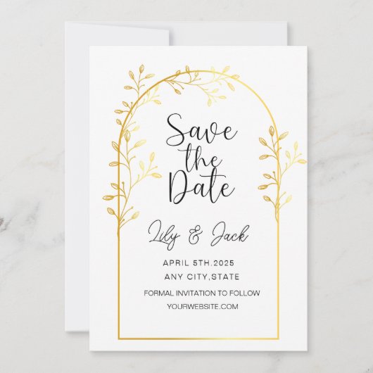 Modernes Minimal Save the Date, Minimal einfach Einladung (Vorderseite)