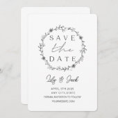 Modernes Minimal Save the Date, Minimal einfach Save The Date (Vorne/Hinten)