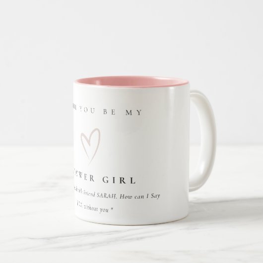 Modernes Minimal schlichtes Blumengebäck Girl Gift Zweifarbige Tasse (VorderseiteRechts)