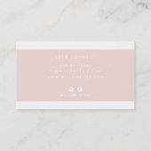 MODERNES MINIMAL schlichtes, sauberes Rosa Visitenkarte (Rückseite)