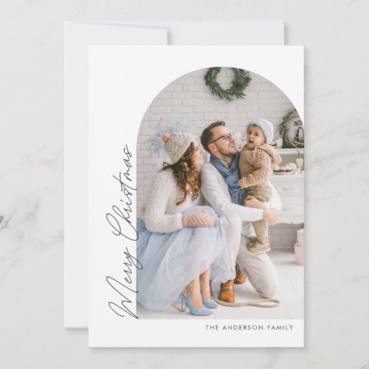 Modernes Minimal Schrift Weihnachtsfest-Foto Feiertagskarte (Vorderseite)