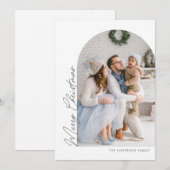 Modernes Minimal Schrift Weihnachtsfest-Foto Feiertagskarte (Vorne/Hinten)