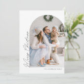 Modernes Minimal Schrift Weihnachtsfest-Foto Feiertagskarte (Stehend Vorderseite)