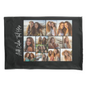 Modernes Minimal Schwarz mit 12 Foto Gallery Kissenbezug (Vorderseite)