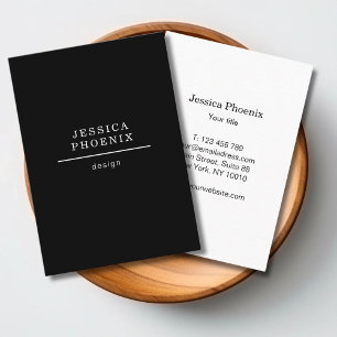 Modernes Minimal Schwarz und Weiß - sauber kühl Visitenkarte