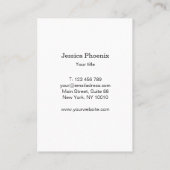 Modernes Minimal Schwarz und Weiß - sauber kühl Visitenkarte (Rückseite)