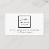 Modernes Minimal Schwarz und Weiß Visitenkarte (Rückseite)