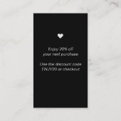 Modernes Minimal Schwarz Vielen Dank, dass Sie kle Visitenkarte (Rückseite)