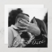 Modernes Minimal Schwarz-Weiß-Foto Save The Date (Vorne/Hinten)