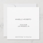 Modernes Minimal Schwarz-Weiß-Foto Save The Date (Rückseite)