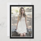 Modernes Minimal Schwarz/Weiß Foto Sweet 16 Einladung (Rückseite)