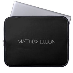 Modernes Minimal Schwarz/Weiß Laptopschutzhülle