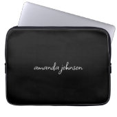 Modernes Minimal Schwarz-Weiß-Monogramm Laptopschutzhülle (Vorderseite)