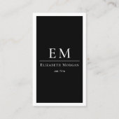 Modernes Minimal Schwarz Weiß Monogramm Vertikal Visitenkarte (Vorderseite)