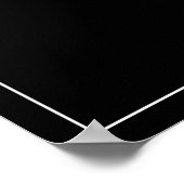 Modernes Minimal Schwarz-weiße Hochzeit Begrüßungs Poster (Ecke)