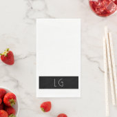Modernes Minimal Schwarz-weiße Hochzeitmonogramm Serviette (Beispiel)