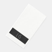 Modernes Minimal Schwarz-weiße Hochzeitmonogramm Serviette (Ecke)