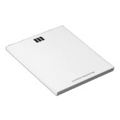 Modernes Minimal Schwarz-weißes Monogramm Notizblock (angewinkelt)