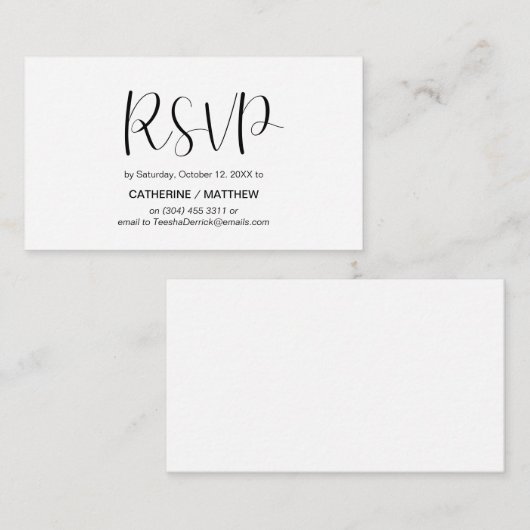 Modernes Minimal, Schwarzes Script, UAWG Response Begleitkarte (Vorne/Hinten)