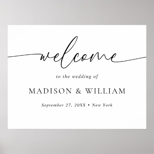 Modernes Minimal-Script-Begrüßungszeichen Poster (Vorne)