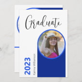 Modernes Minimal-Script-Graduation-Party-Foto Einladung (Vorne/Hinten)