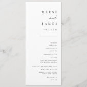 Modernes Minimal-Script-Hochzeitsprogramm Programm (Vorderseite)
