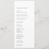 Modernes Minimal-Script-Hochzeitsprogramm Programm (Rückseite)