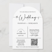 Modernes Minimal-Script-Hochzeitsskript-QR-Foto Einladung (Vorderseite)