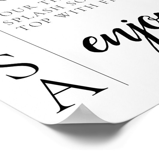 Modernes Minimal Script Mimosa Bar Sign Poster (Ecke)