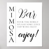 Modernes Minimal Script Mimosa Bar Sign Poster (Vorne)