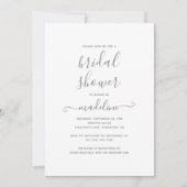Modernes Minimal-Script-Typografie-Brautparty Einladung (Vorderseite)