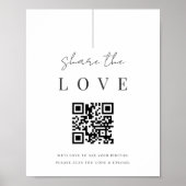 Modernes Minimal-Script-Wedding-Foto QR-Code-Zeich Poster (Vorne)