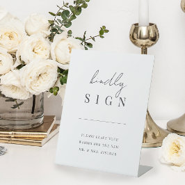 Modernes Minimal Script Wedding Guestbook Sockelschild