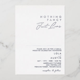 Modernes Minimal Silver Nichts Extravagant nur Lie Folieneinladung