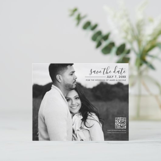 Modernes Minimal Sleek Picture Foto Save the Date (Stehend Vorderseite)