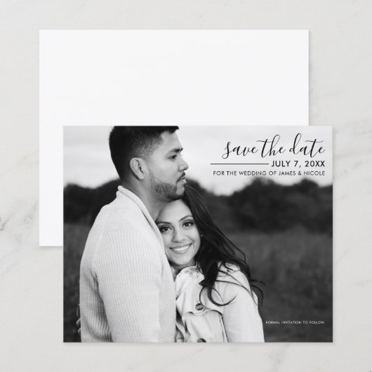 Modernes Minimal Sleek Picture Foto Save the Date (Vorne/Hinten)