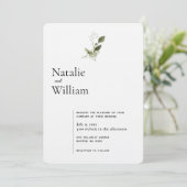 Modernes Minimal | Spring Greenerity Wedding Einladung (Stehend Vorderseite)