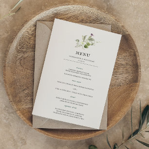 Modernes Minimal Spring Greenerity Wedding Menu Menükarte